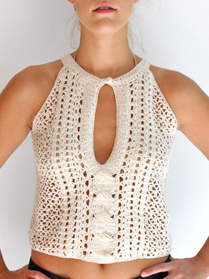 Cable Stitch Halter Top