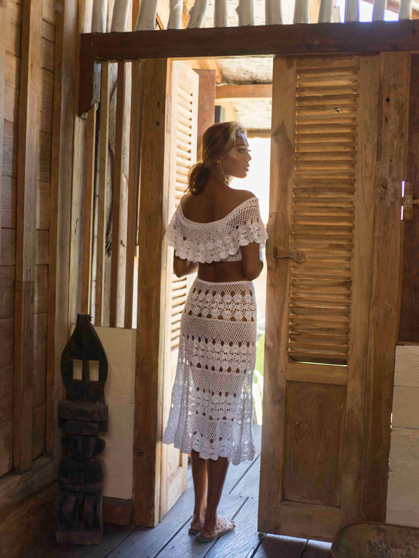 Crochet Filigree Off Shoulder Top