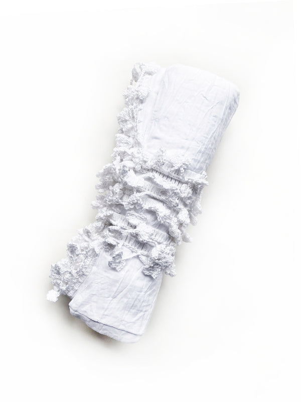 Beach Sheet/Sarong with Scrunchies - WHITE