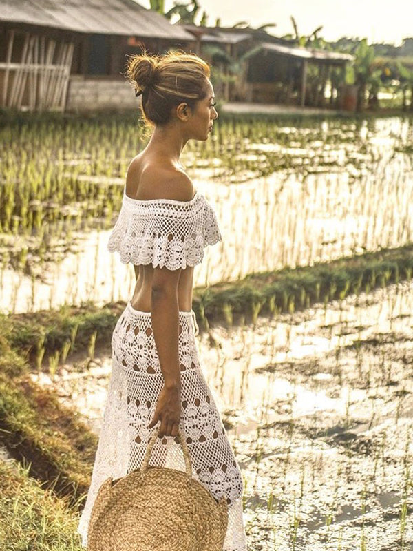 Crochet Filigree Off Shoulder Top