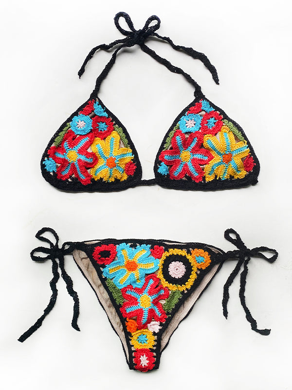 Crochet Rainbow Millefiori Bikini Top