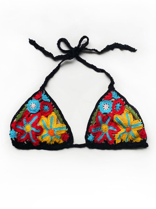 Crochet Rainbow Millefiori Bikini Top