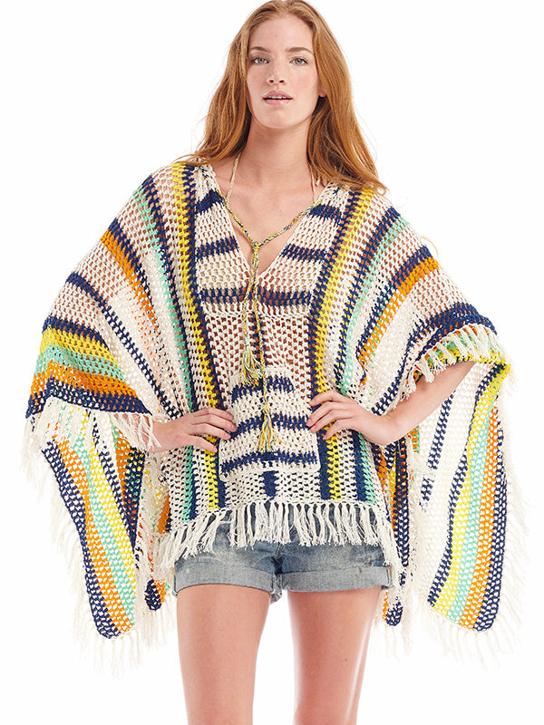 Crochet Baja Poncho Hoodie