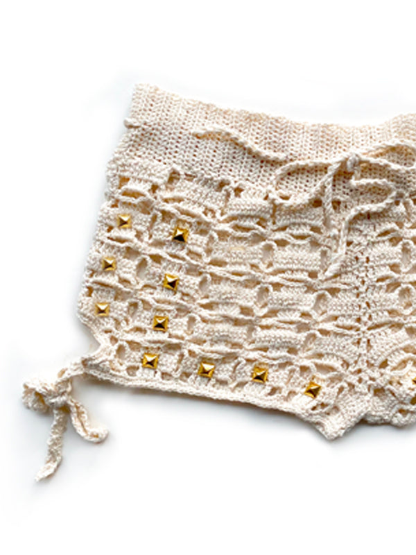 Crochet Studded Rebel Shorts