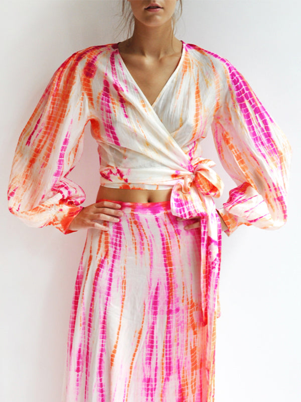 Sunrise Silk Wrap Top