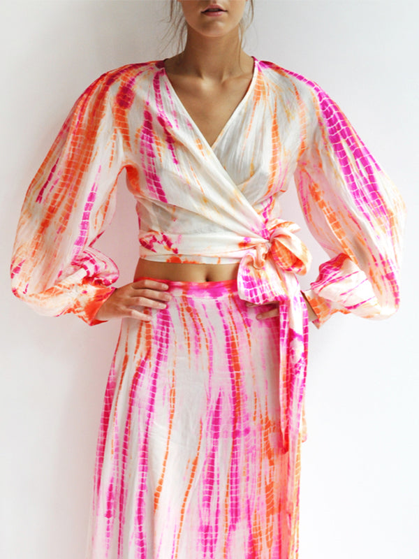Anna Kosturova Maxi - Wrap Resort | Tie-Dye Wear Cara annakosturova Silk Skirt |