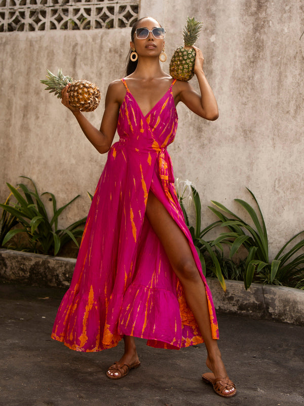 magenta silk dress LONG VIVID SATIN and celebrating all night long! Azazie 2026 Corset Beading Mermaid