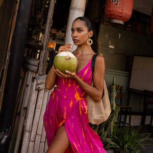  Anna_Kosturova_Tia_Silk_Wrap_ MidiDress_Magenta Tangerine