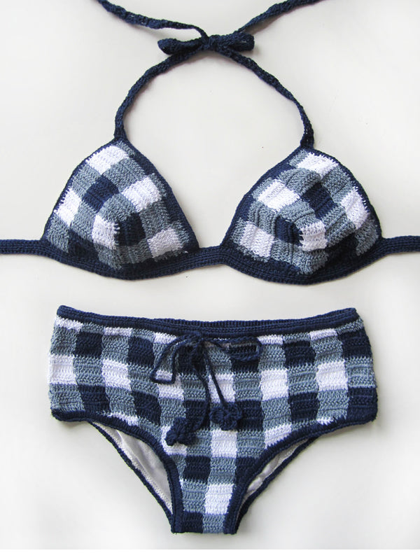 Crochet Gingham Bikini Top