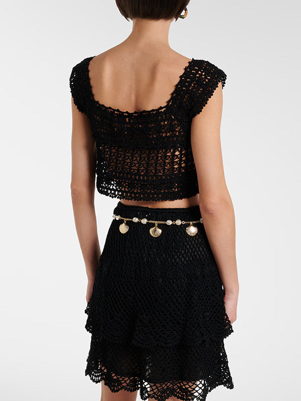 Crochet Florence Pointelle Mini Skirt