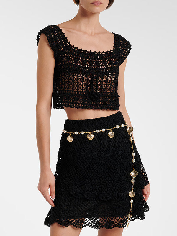 Crochet Florence Pointelle Mini Skirt