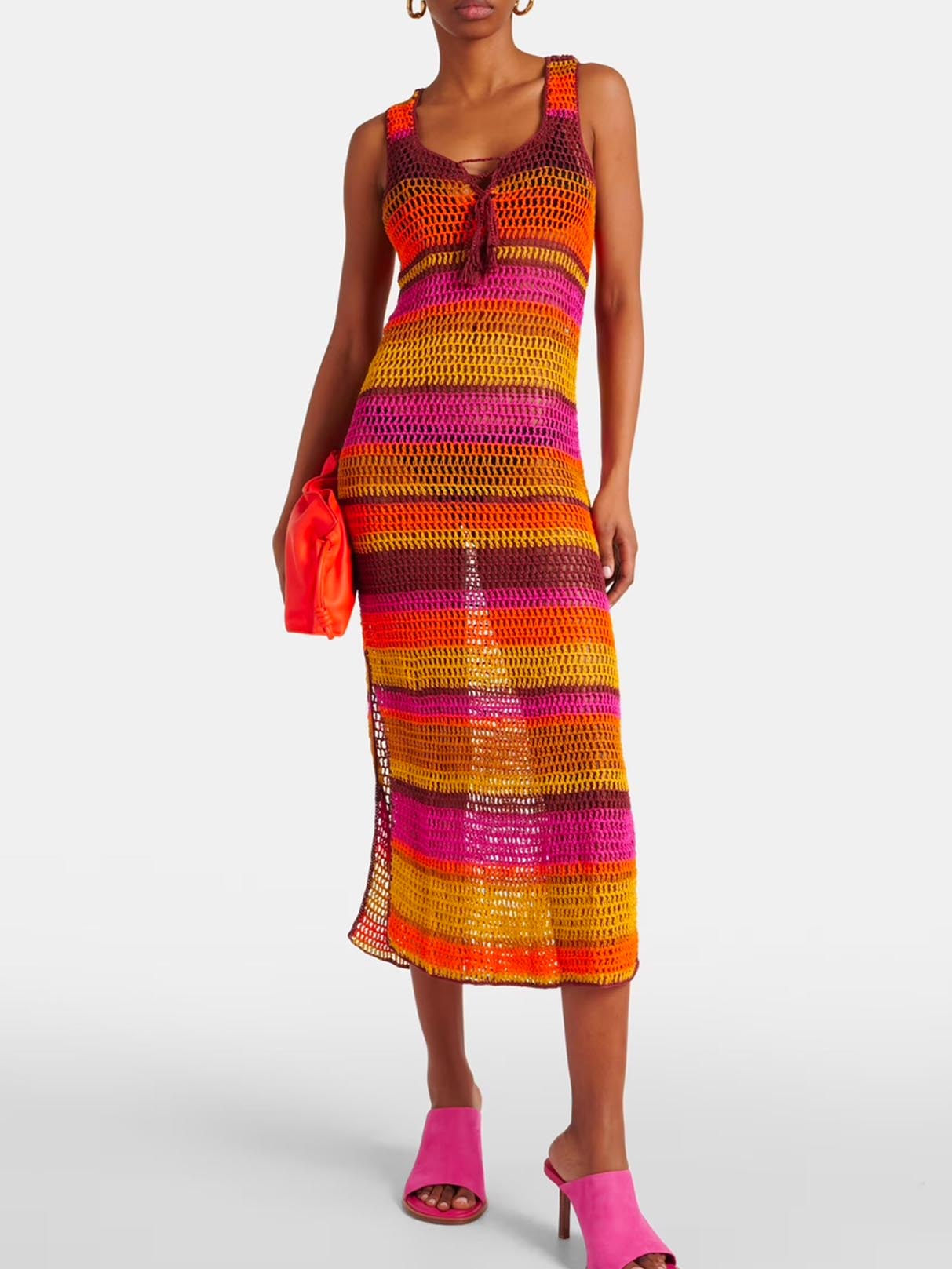 Crochet Pimento Stripe Dress