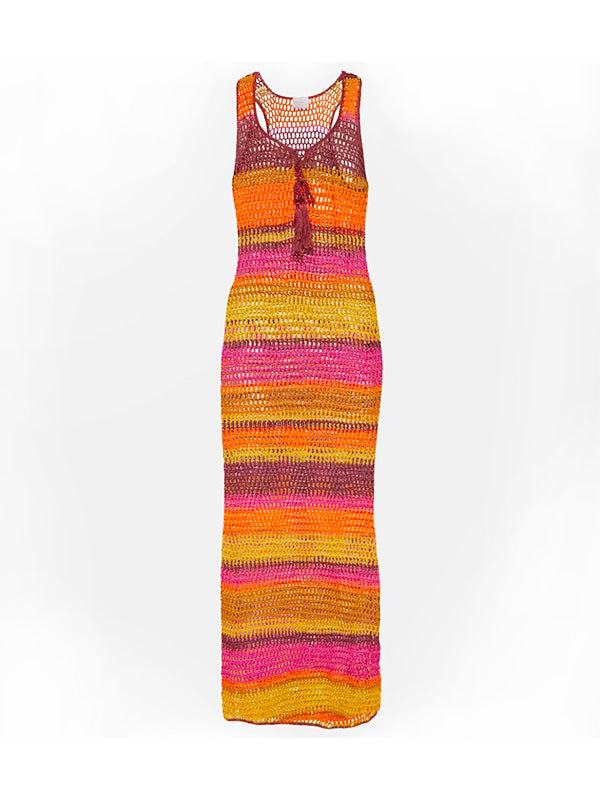 crochet striped dress Crochet Pimento Stripe Dress XSmall / Pimento Stripe