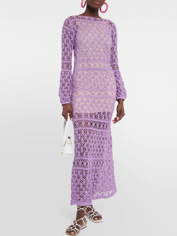 anna kosturova crochet dress Bianca Boatneck Color:HAZELNUT Glitter A-line Royal Blue Sleeve:Thin Strap