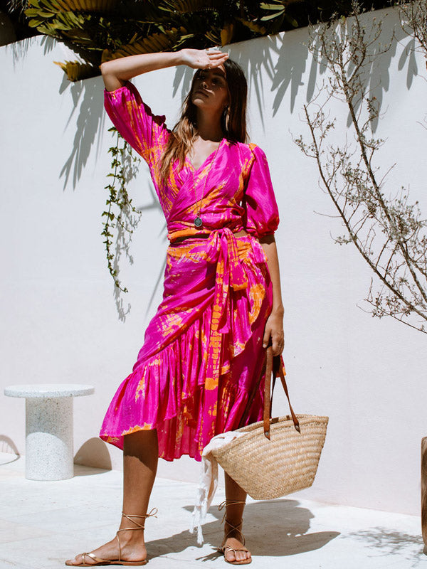 wrap top dress Women's Organic Cotton ensuring the dress hugs your waist beautifully without feeling restrictive Silk Camille Wrap Top XSmall