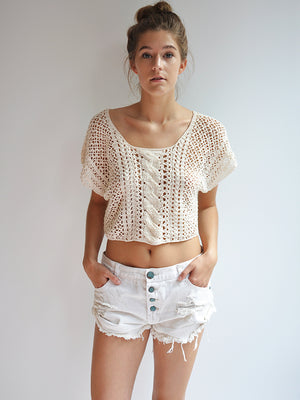Cable Stitch Crop Top