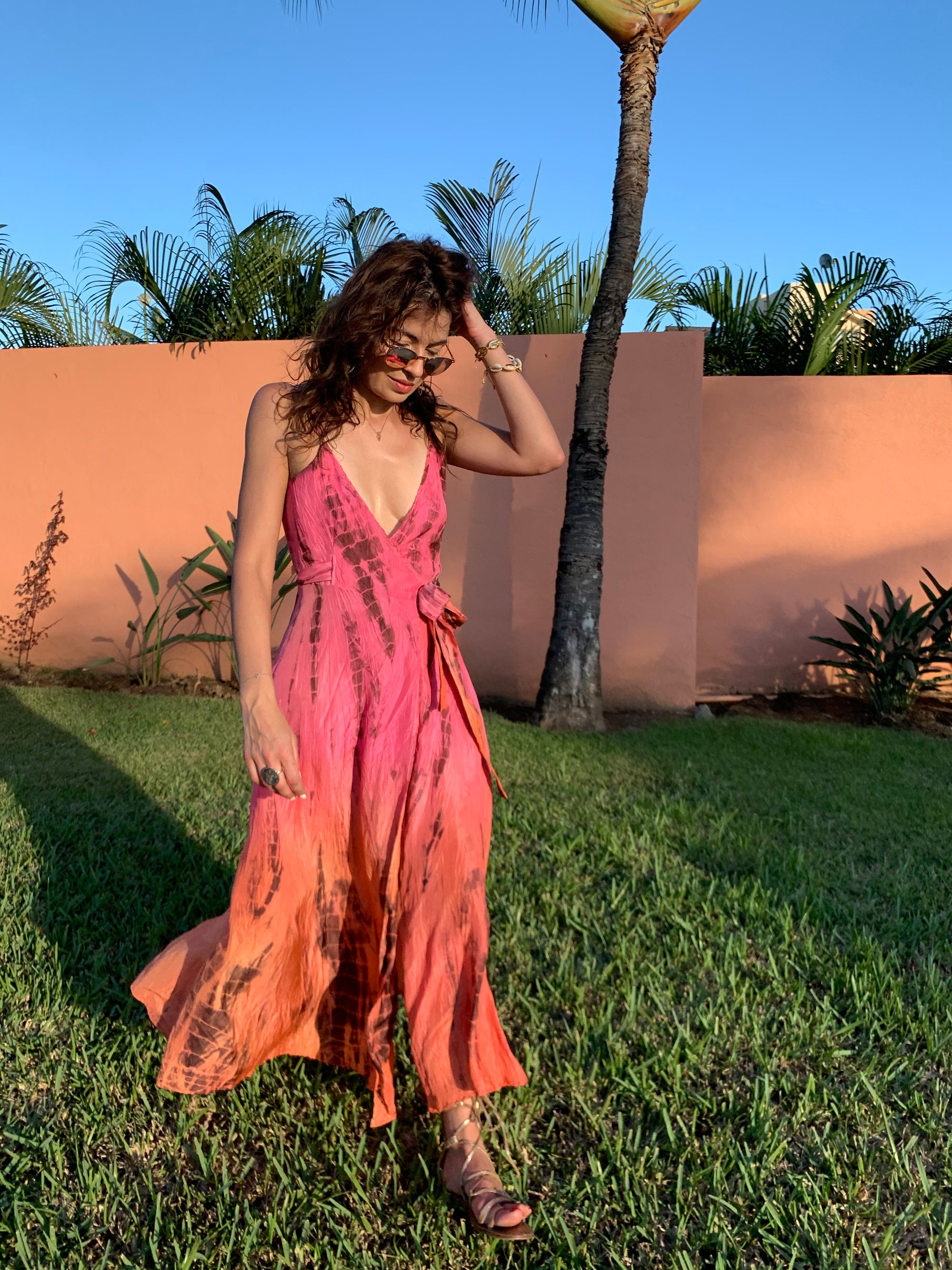 cinnamon silk dress Azazie Monroe