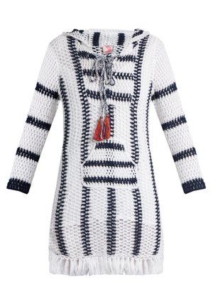 Crochet Cape Cod Hoodie Dress Tunic