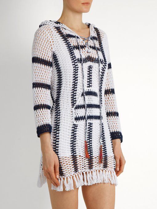 Crochet Cape Cod Hoodie Dress Tunic