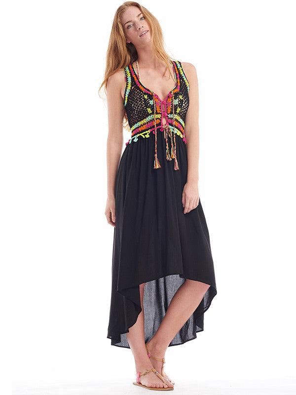 Women's Crochet Dresses | Nomad Maxi High-Low Dress | Anna Kosturova - annakosturova Women's Crochet Dresses | Nomad Maxi High-Low Dress | Anna Kosturova - annakosturova