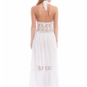 Women's Crochet Dresses | Filigree Halter Maxi Dress | Anna Kosturova - annakosturova Women's Crochet Dresses | Filigree Halter Maxi Dress | Anna Kosturova - annakosturova