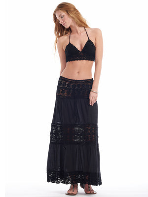 Filigree Maxi Skirt/Dress - Black