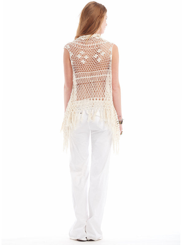 Crochet Fringe Waterfall Vest