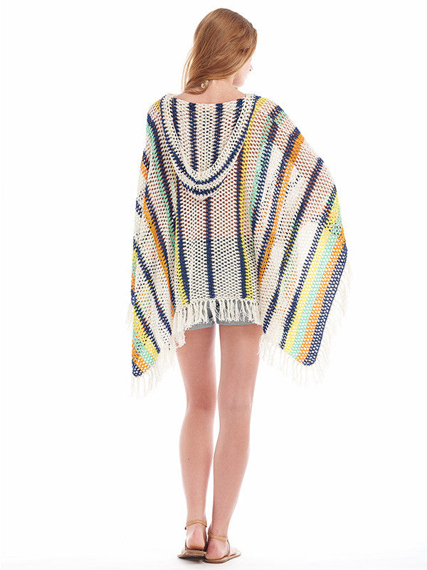 Crochet Baja Poncho Hoodie