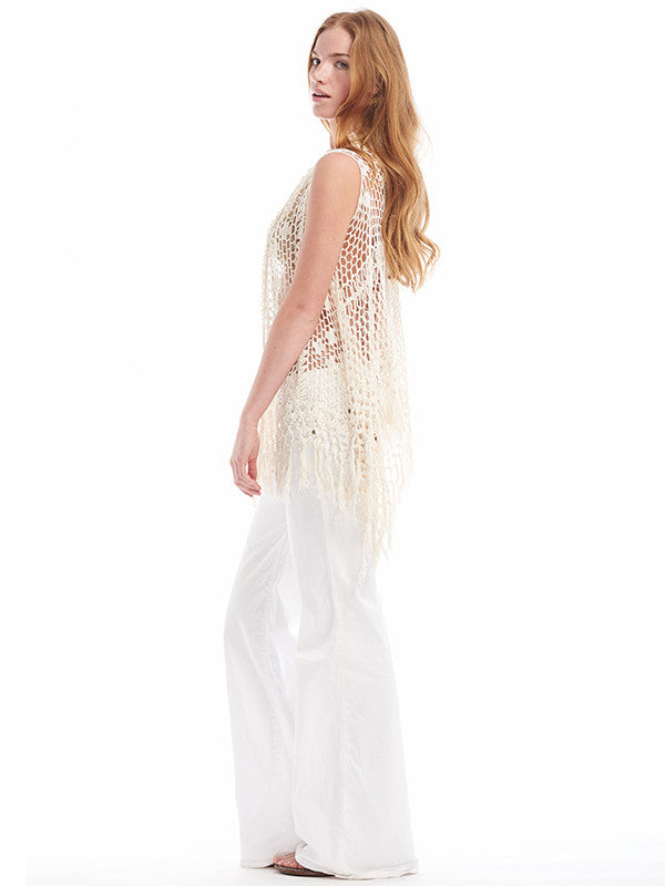 Crochet Fringe Waterfall Vest