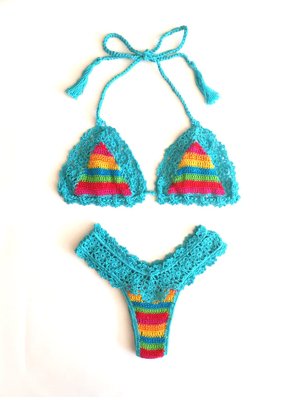 Crochet Rainbow Bella Bikini Top