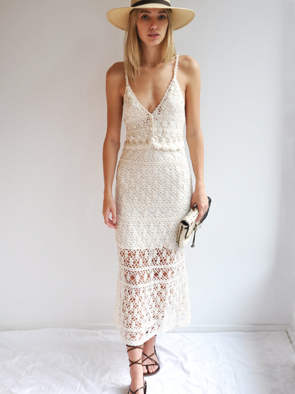 Women's Crochet Dresses | Bianca Slip Dress | Anna Kosturova - annakosturova Women's Crochet Dresses | Bianca Slip Dress | Anna Kosturova - annakosturova