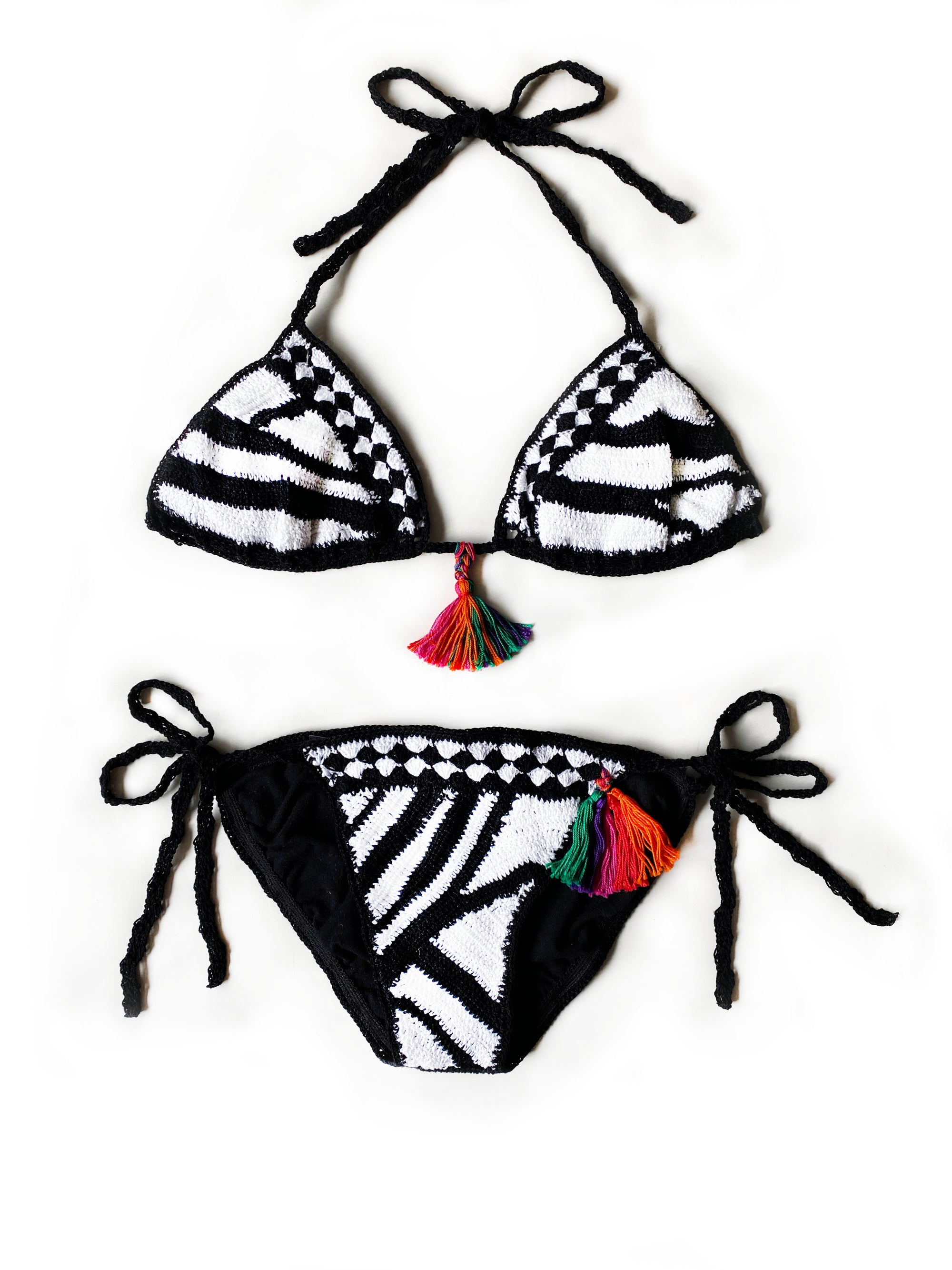 Crochet Zebra Bikini Bottom