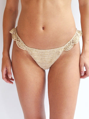 Filigree Banded Bikini Bottom - GOLD