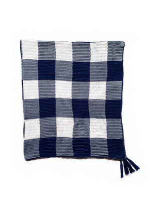 Gingham Crochet Throw with Tassels - PREORDER