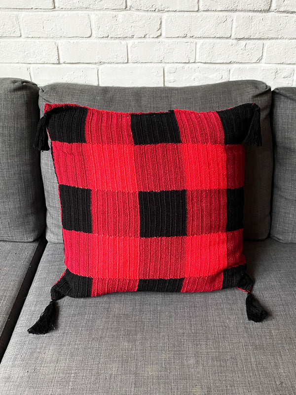 Red Tassels Cushion Cover - Blackbrdstore