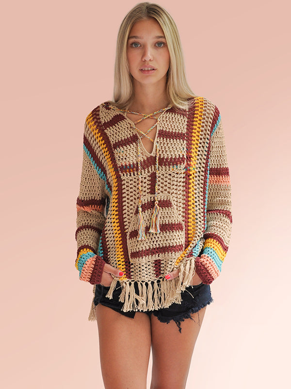 Crochet Malibu Stripe Bella Bikini Top