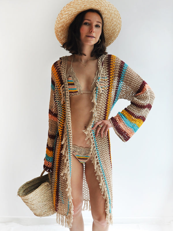 Crochet Malibu Stripe Bella Bikini Top