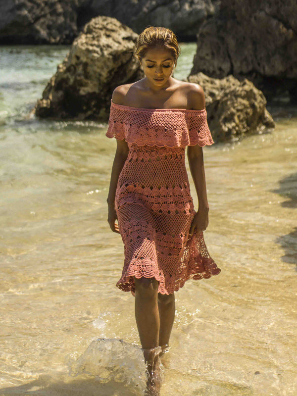 Crochet Marianne Dress - Vintage Rose