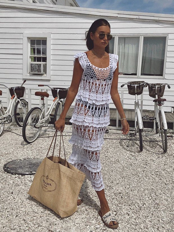 Crochet Cotillion Dress XSmall / White Crochet Cotillion Dress XSmall / White