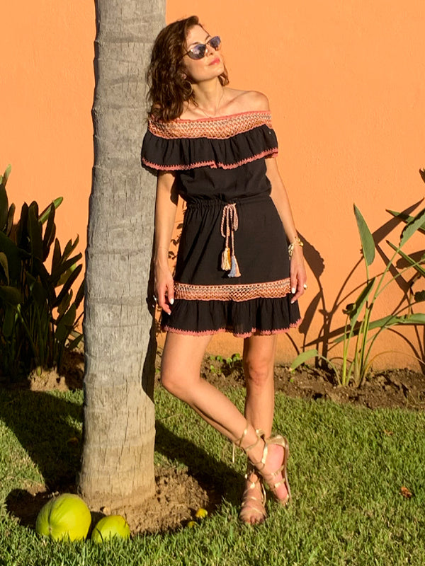 Crochet Michelle Mini Dress Xsmall / Cream/Multi Crochet Michelle Mini Dress Xsmall / Cream/Multi