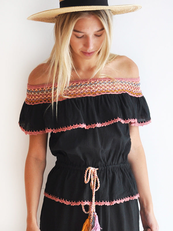 asos black off the shoulder top
