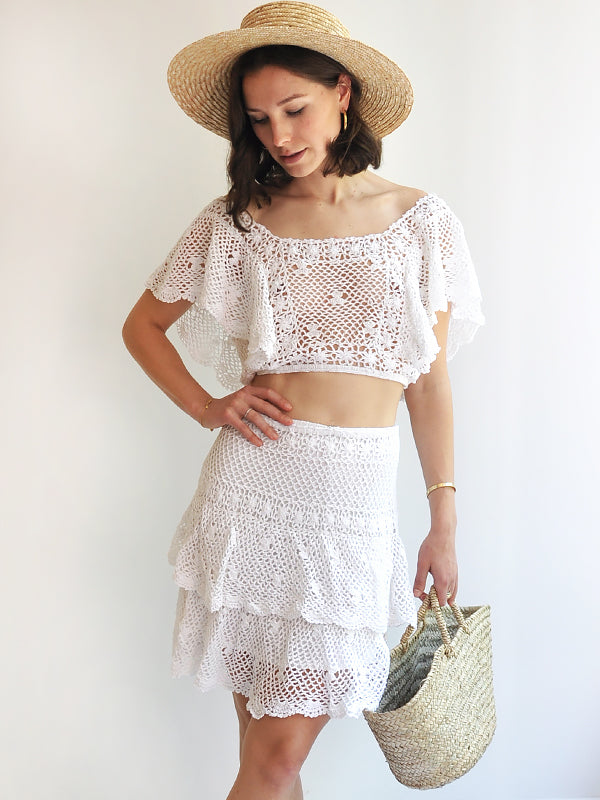 Crochet Florence Pointelle Mini Skirt