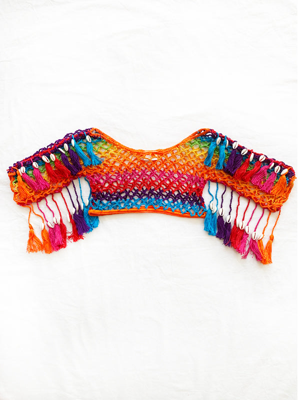 Sunshine Rainbow Mesh Crop Top