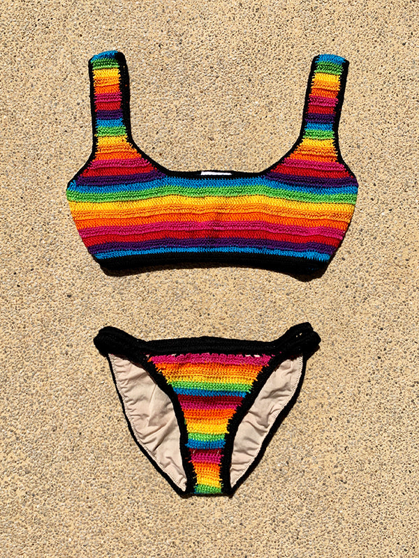 Crochet Rainbow Crop Tank Top