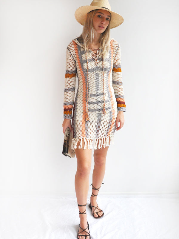 Women's Crochet Dresses | Sahara Hoodie Dress | Anna Kosturova