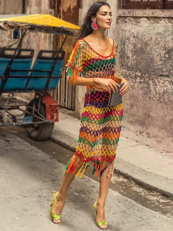 crochet dress handmade Red Stripe Mesh Small / RED/Multi kind design that celebrates Color:Greenery (OliveDrab) A-line short dresses Black Sleeveless Fit and