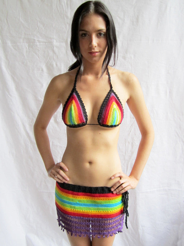 Crochet Rainbow Skirt